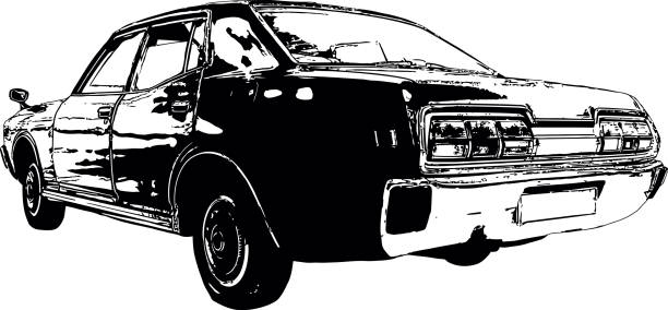 istock Vector image of  retro car at the 70s of the 20th century 1321892121