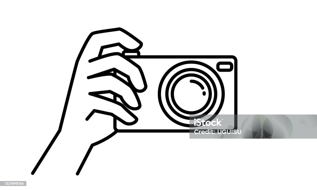 Camera Handle Vector Simple Vector Graphic Of Hand Holding The Camera Stock Illustration ...