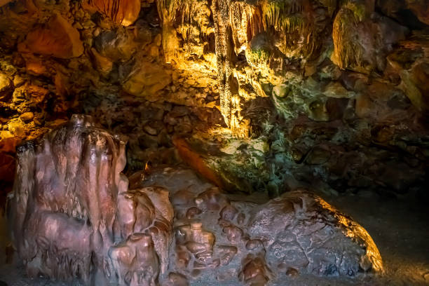 istock Stone walls with mineral formations inside Damlatas cave in Alanya (Turkey) 1321901282