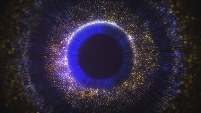 Beautiful Digital Eye Iris , Light Lines background stock video