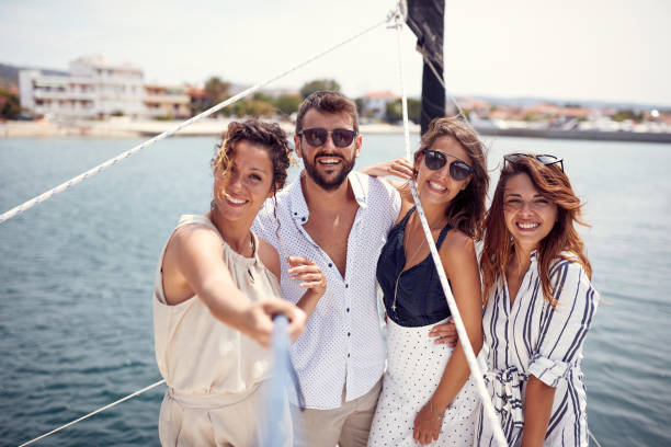 istock Group of modern friends having fun together 1321902810