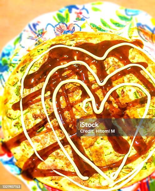 Okonomiyaki Stock Photo - Download Image Now - Close-up, Color Image, Heart Shape
