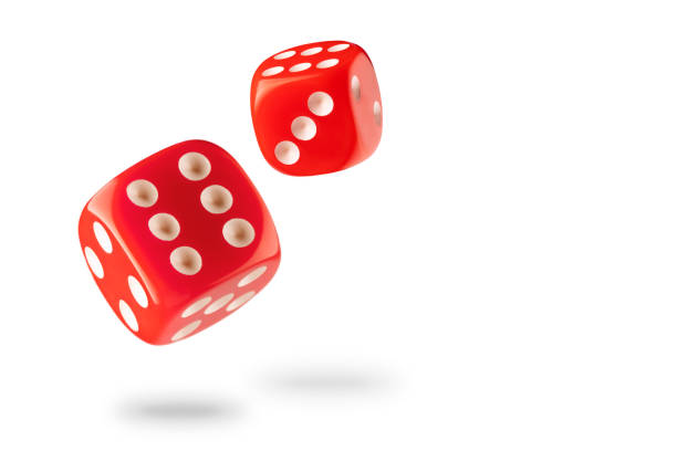 istock The dice are red with white dots, isolated on a white background for clipping 1321907644