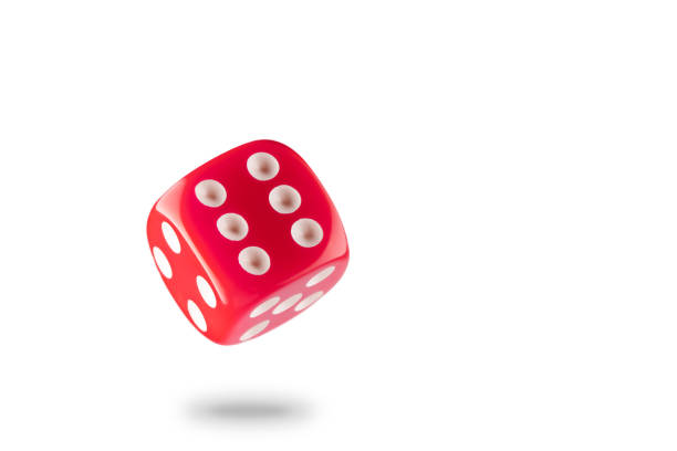 istock The dice are red with white dots, isolated on a white background for clipping 1321907646