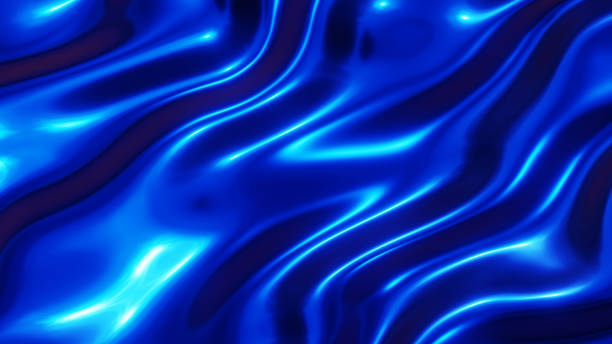 istock Blue chrome metal texture with waves, liquid metallic 1321909159