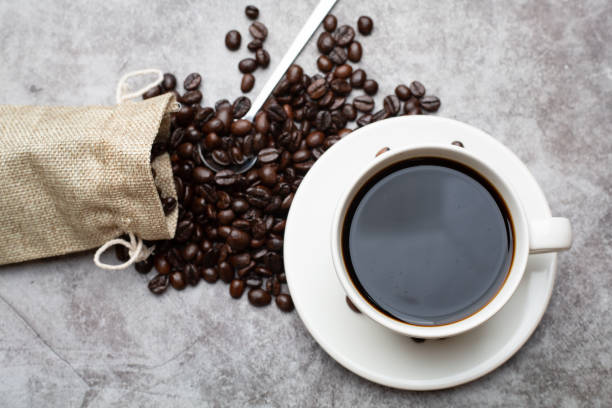 istock hot coffee and beans,Espresso 1321913329