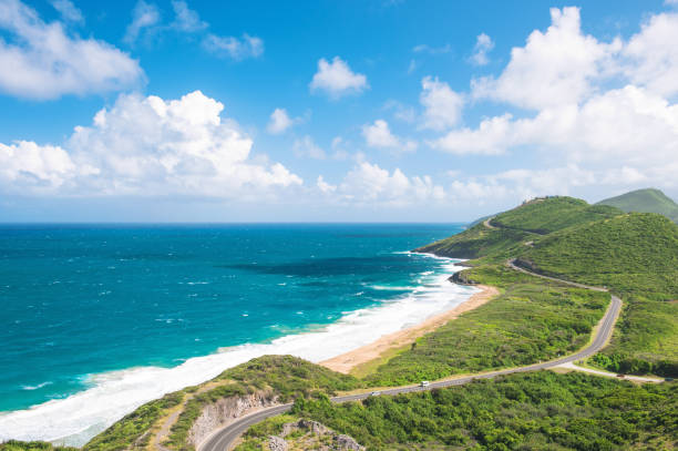 istock Summer nature landscape blue sky. Caribbean Island 1321913340