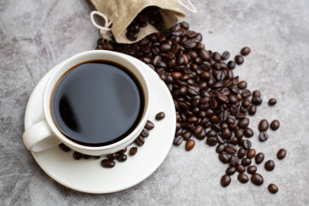 istock hot coffee and beans,Espresso 1321913446