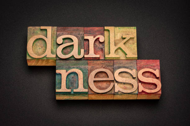 istock darkness word abstract in letterpress wood type 1321925999