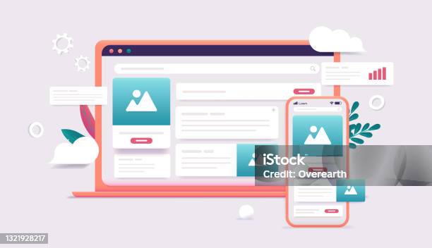Computer Webiste Images Abstract Website On Computer Screen Stock Illustration - Download Image ...