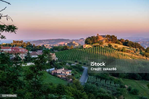 Beautiful Sunset On The Countryside Of Marche In A Summer Evening Stock Photo - Download Image Now