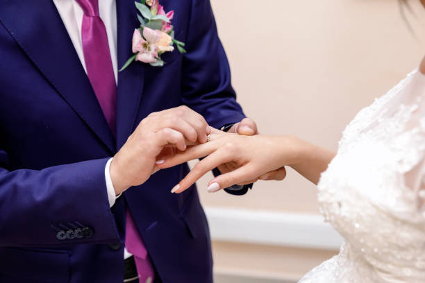 istock the groom puts the ring on the bride's hand 1321934215