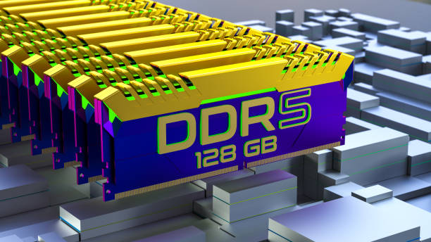 DDR5 RAM Memory Modules DDR5 RAM Memory Modules motherboard ram slots stock pictures, royalty-free photos & images