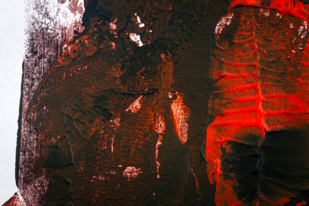 istock Black and red hand painted acrylic background 1321945404