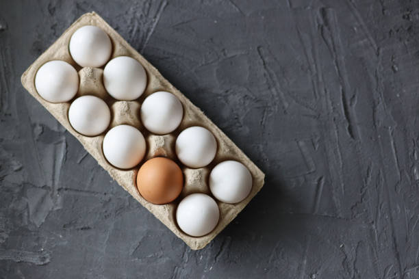 istock Collection of white and brown eggs isolated on white background 1321947578
