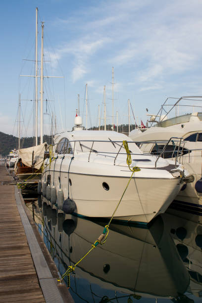 White Luxury Boat At The Pier
