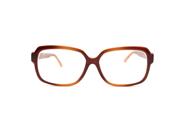 istock Brown glasses isolated on white background 1321954136