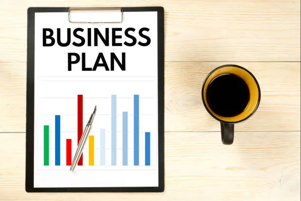 business plan paper document, new project or start up presentation or proposal
