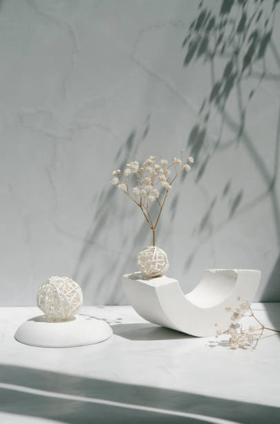 istock Modern vertical still life with sunlight and shadows in minimalist style. 1321965792