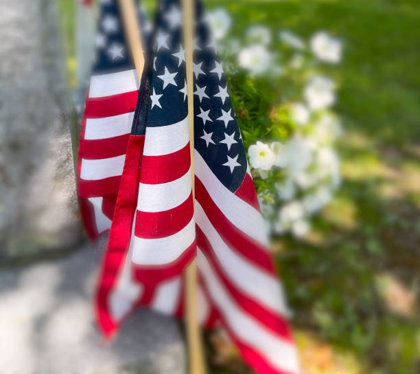 American Soldiers Grave Selective focus copy space