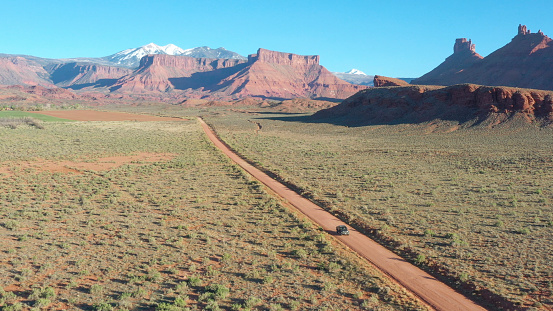 Desert landscape and mountains surrounding