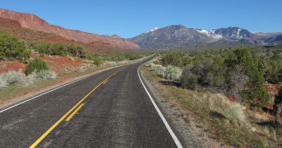 Desert landscape and mountains surrounding