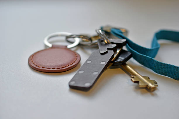 istock Iron house keys on a white background 1321974911