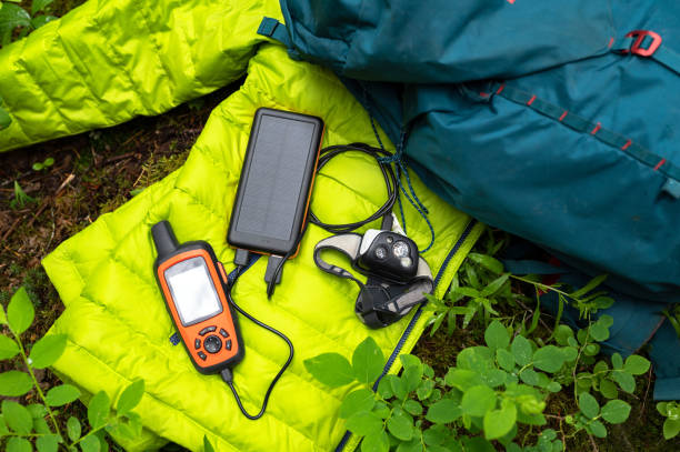 istock Charging electronic devices with a USB power bank 1321988591