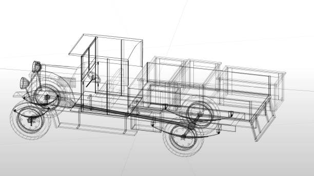 3d-illustration. polnischer militärtransporter ursus a aus der zeit des zweiten weltkriegs - truck military armed forces pick up truck stock-fotos und bilder