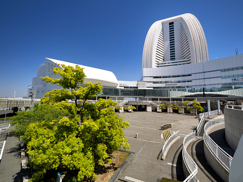 Pacifico Yokohama. It is a convention center in the Minatomirai area. Taken in April 2021 in Yokohama City, Kanagawa Prefecture.