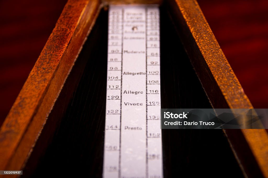metronome close-up metronome time scale. Vignetting and edit on photoshop Timeline - Visual Aid Stock Photo