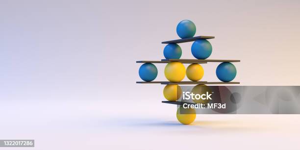 Block Tower With Balls Puzzle Game Stock Photo - Download Image Now - Leadership, Balance, Abstract