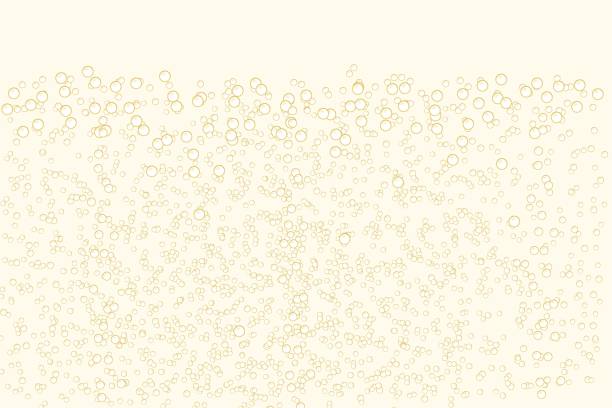 Print Underwater fizzing air bubbles flow in water on white background. Fizzy sparkles in realistic effervescent champagne drink, soda effect, clean oxygen, beer, or gas. champagne bubbles stock illustrations