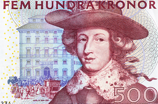 Hans Urmiller a closeup portrait from old German money - Mark