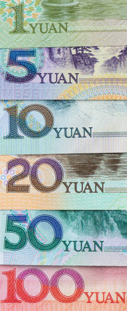 istock Numbers on different dominations Chinese Yuan paper currency 1322021443