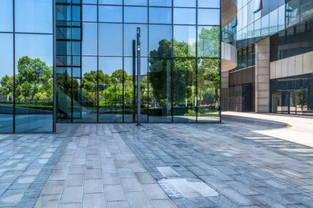 Photo of modern office buildings in midtown