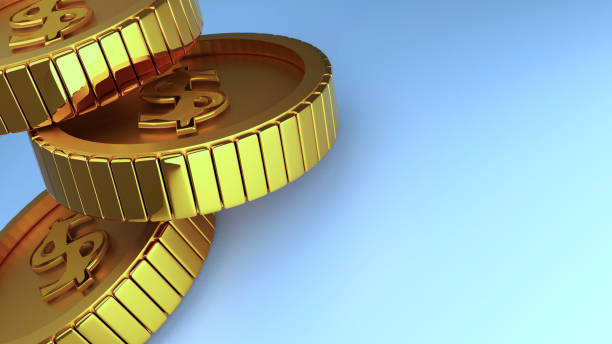 istock Coin gold money dollar isolated white background 3d rendering. 1322028128