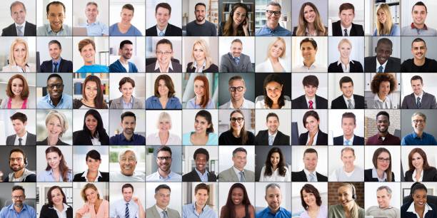 istock Group Avatar Photos Collage. Multicultural People 1322050414