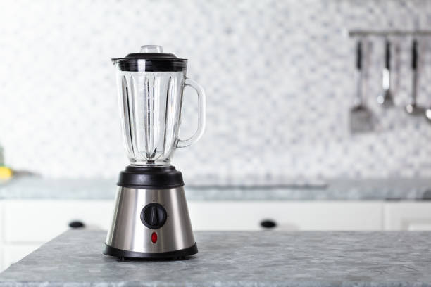 Blender On Kitchen Worktop Empty Electric Blender On Modern Kitchen Worktop blender photos stock pictures, royalty-free photos & images