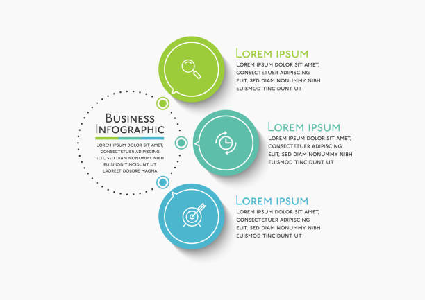 ilustrações de stock, clip art, desenhos animados e ícones de business circle. timeline infographic icons designed for abstract background template - 3