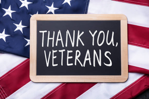 istock Thank You Veterans Text Written On Slate 1322052144