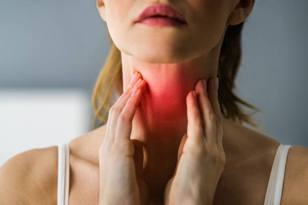 istock Checking Neck Pain. Sore Throat 1322057175