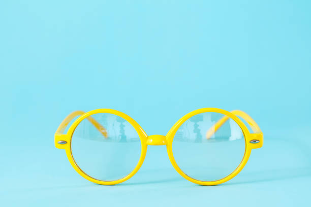 Glasses pattern on color background