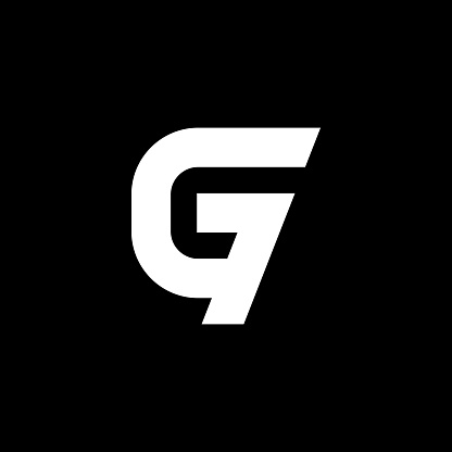 G7 or C7 letter sign design – Abstract vector monogram emblem. Stock vector illustration.