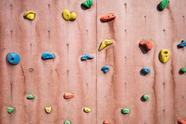 climbing wall stock photo