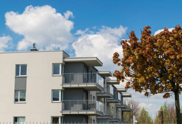 istock Modern Apartment Building, New Architecture, Complex Exterior 1322087540