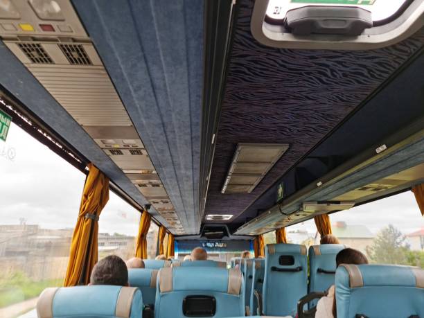 istock Bus salon. Bus from the inside. Passenger transportation by bus. 1322088170