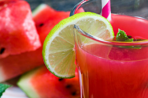 istock a table with food and red ripe watermelons 1322092468