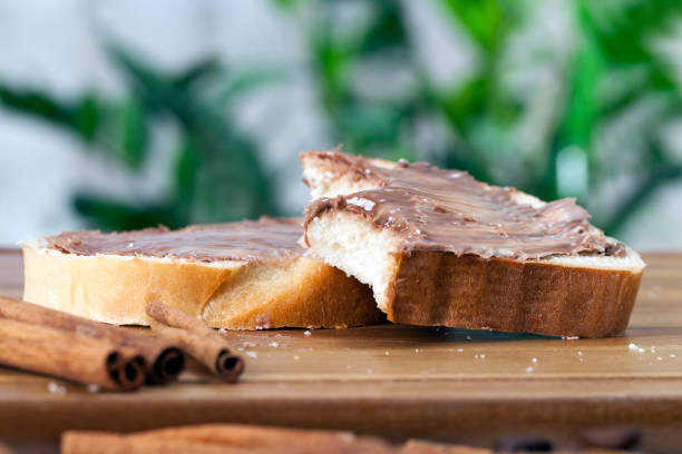 istock soft chocolate butter and white bread, sliced white bread 1322092754