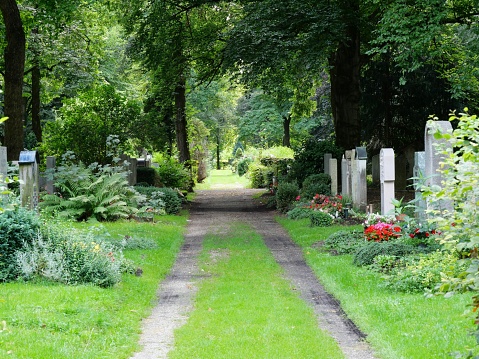 Cemetery with path